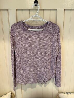 Lou & Grey Lavender Marled Long-Sleeve Knit Top